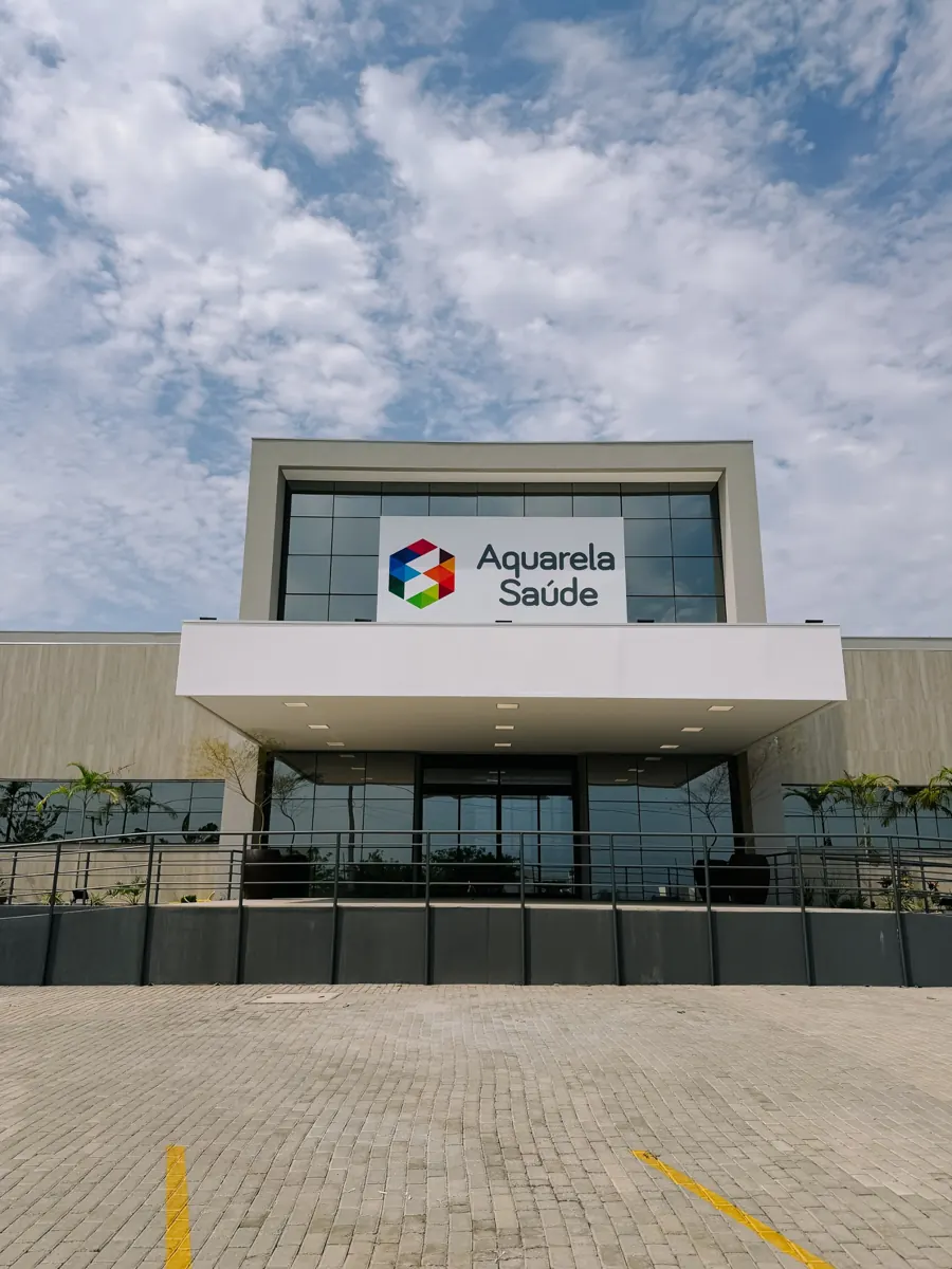 Fachada do centro médico Aquarela Saúde, onde fica o instituto